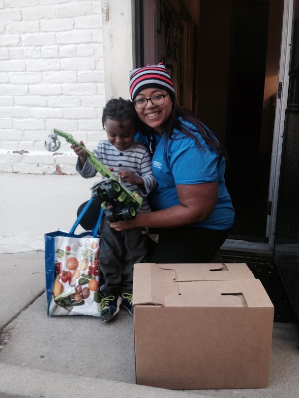 homeless mother and young child